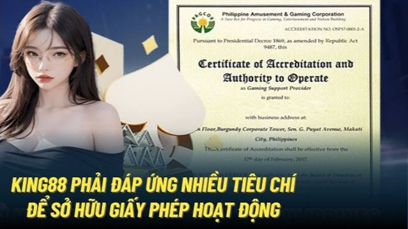 Nhà cái sở hữu giấy phép hoạt động đáp ứng nhiều tiêu chí